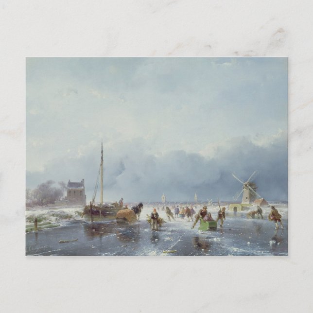 Cartão Postal Cena de inverno congelada (Frente)