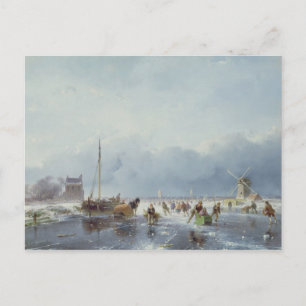 Cartão Postal Cena de inverno congelada