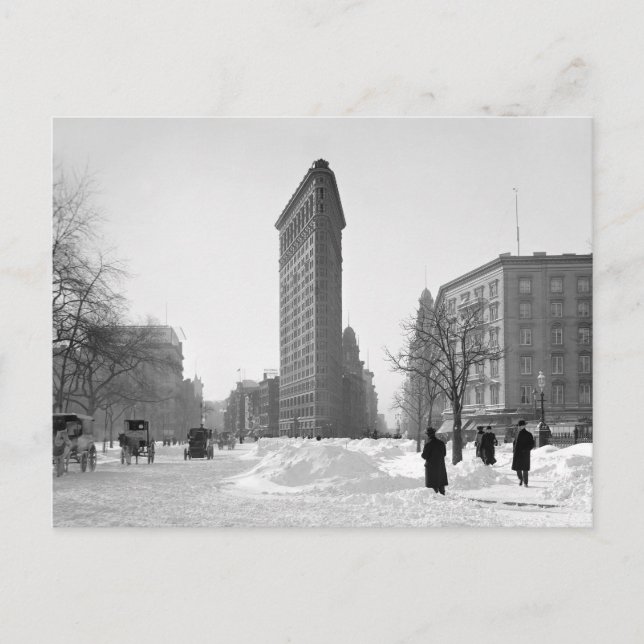 Cartão Postal Cena de Inverno do Edifício Flatiron, 1905 (Frente)