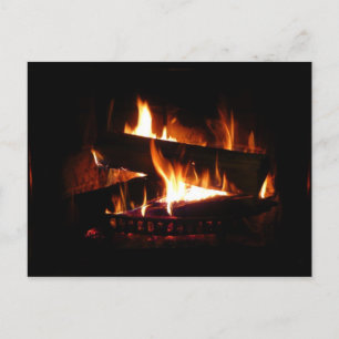 Cartão Postal Cena de Inverno Quente com Lareira para Fotografia