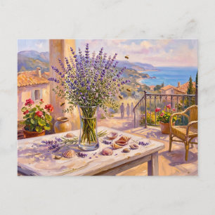 Cartão Postal Cena de Lavanda na Terrace Mediterrânea