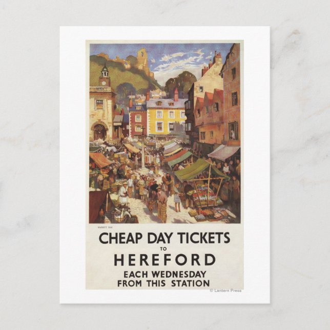 Cartão Postal Cena de Mercado Poster (Frente)