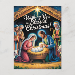 Cartão Postal Cena de Natal Saudação de Natal