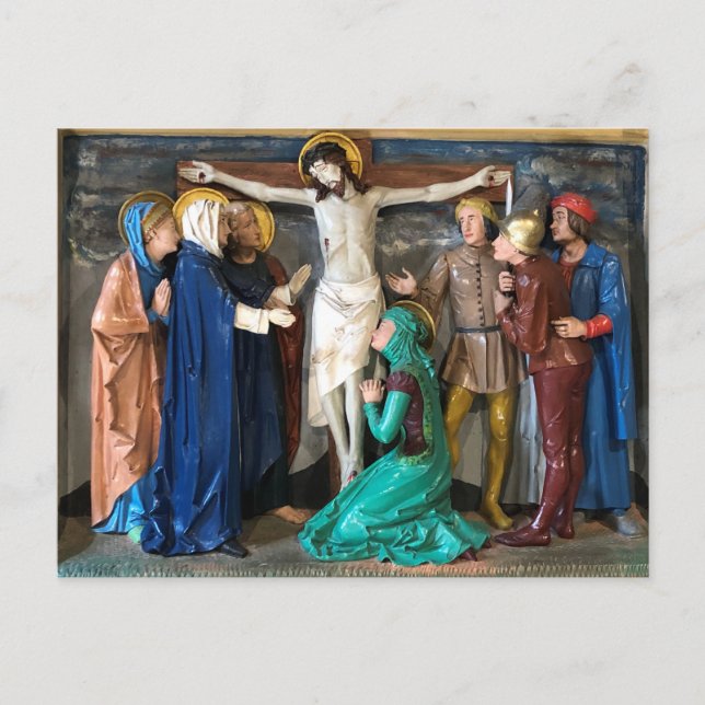 Cartão Postal Cena de Páscoa da Crucificação. (Frente)