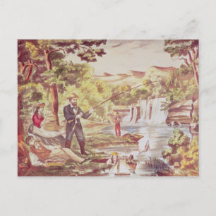 Cartão Postal Cena de Pesca