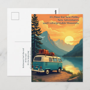 Cartão Postal Cena de pôr do sol na montanha da aventura de reti