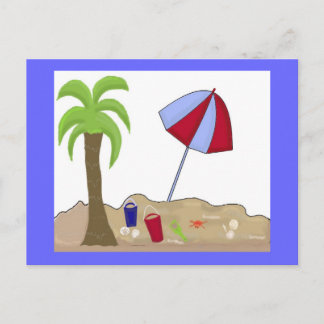 Cartão Postal Cena de Praia