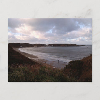Cartão Postal Cena de praia costeira, Morfa Nefyn