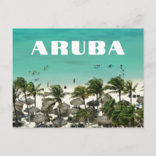 Cartão Postal Cena de Praia da Ilha do Caribe Aruba
