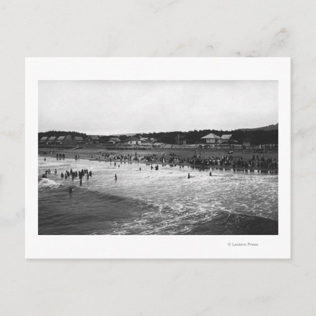 Cartão Postal Cena de praia em Oregon Bathing Hour (Frente)