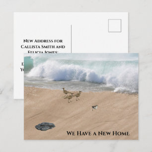 Cartão Postal Cena de Praia Mudança de Endereço
