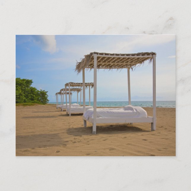 Cartão Postal Cena de Praia Tropical (Frente)