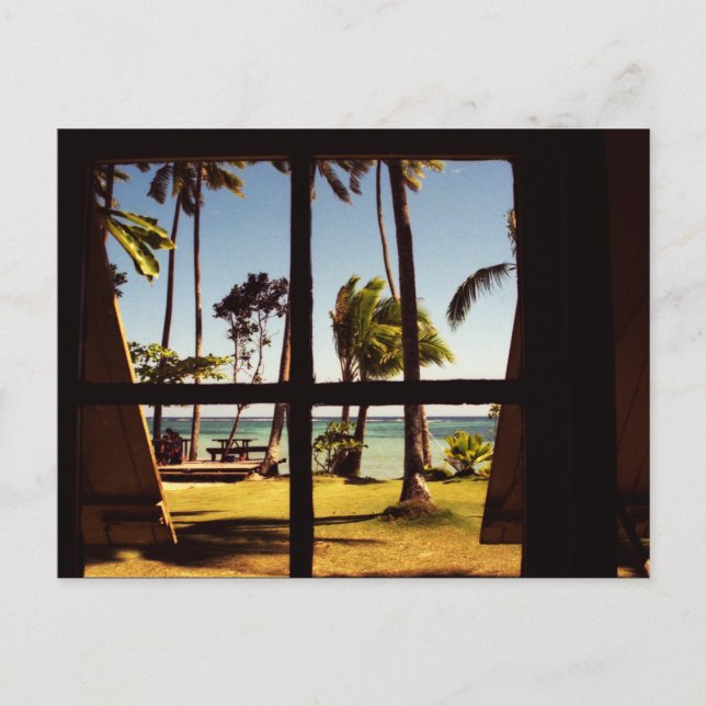 Cartão Postal Cena de praia tropical de Fiji (Frente)