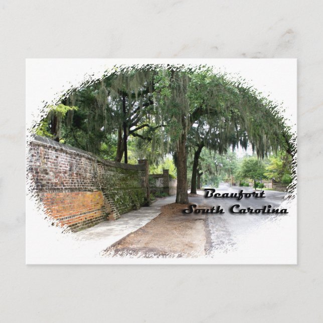 Cartão Postal Cena de Rua, Beaufort, SC (Frente)