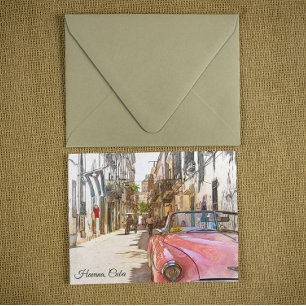 Cartão Postal Cena de Rua de Arte de Viagem Antigo de Havana