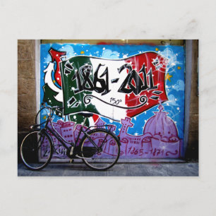 Cartão Postal cena de rua de grafite em Florença