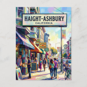 Cartão Postal Cena de rua Haight-Ashbury Califórnia