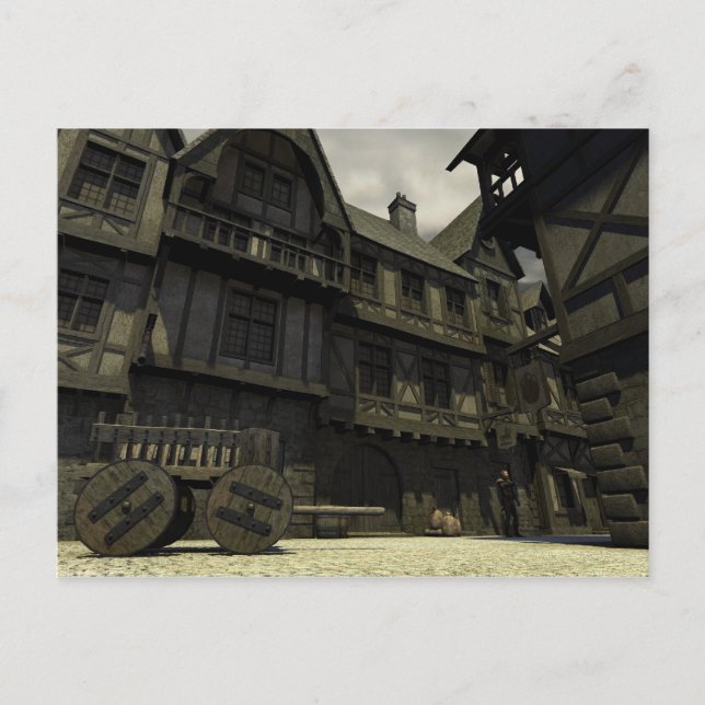 Cartão Postal Cena de Rua Medieval - 2 (Frente)