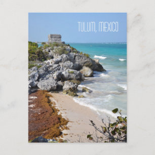 Cartão Postal Cena de Ruínas Tulum Mayan México Viagem Souvenir