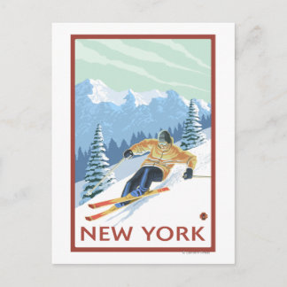 Cartão Postal Cena de Skier de Nova YorkDownhill
