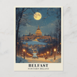 Cartão Postal Cena de uma noite de inverno em Belfast