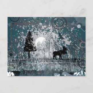 Cartão Postal Cena do Alce da Meia-Noite