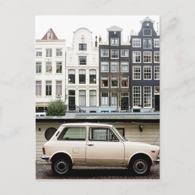 Cartão Postal Cena do Canal de inverno de Amsterdã (Frente)