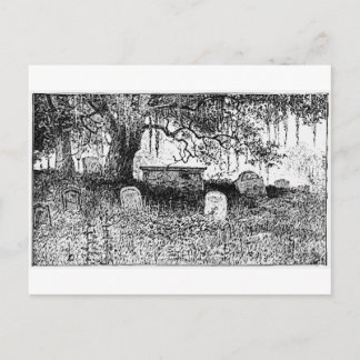 Cartão Postal Cena do Cemitério de Halloween