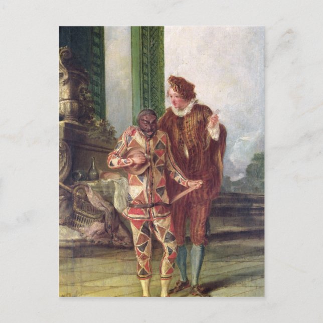 Cartão Postal Cena do Commedia dell'Arte (Frente)