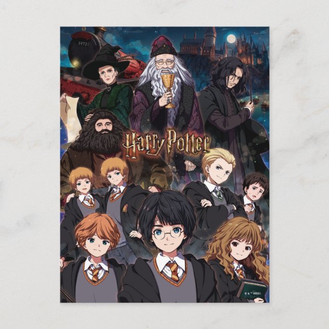Cartão Postal Cena do Conjunto Anime de HARRY POTTER™ (Frente)