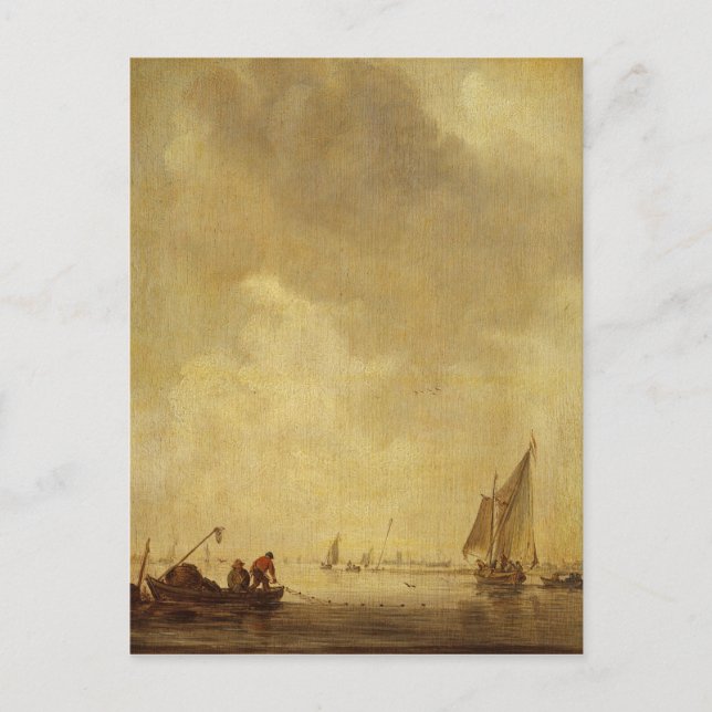 Cartão Postal Cena do rio, com pescadores jogando uma rede, 1638 (Frente)