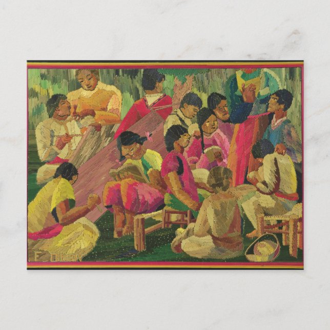 Cartão Postal cena do vilarejo mexicano (Frente)