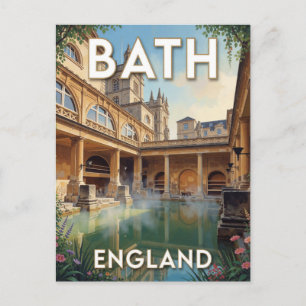 Cartão Postal Cena dos Banhos Romanos de Bath Inglaterra