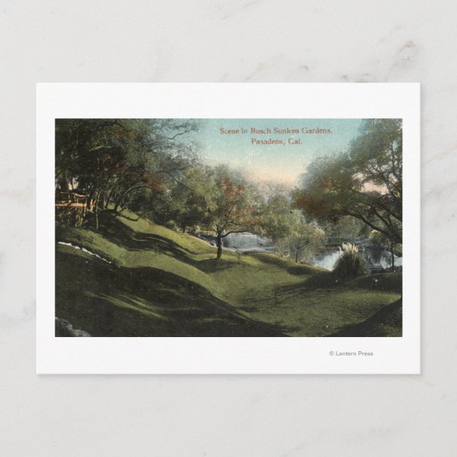 Cartão Postal Cena em Jardins Sunken Busch (Frente)