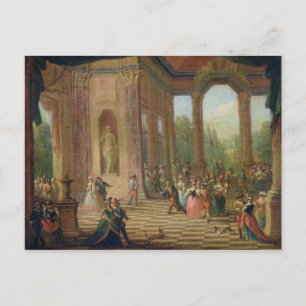 Cartão Postal Cena em uma bola mascarada