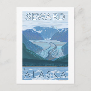 Cartão Postal Cena Glaciar - Seward, Alasca
