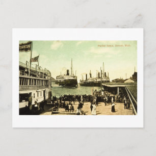 Cartão Postal Cena Harbor, Detroit, Michigan