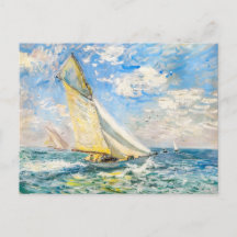 Cena impressionista de vela ventosa