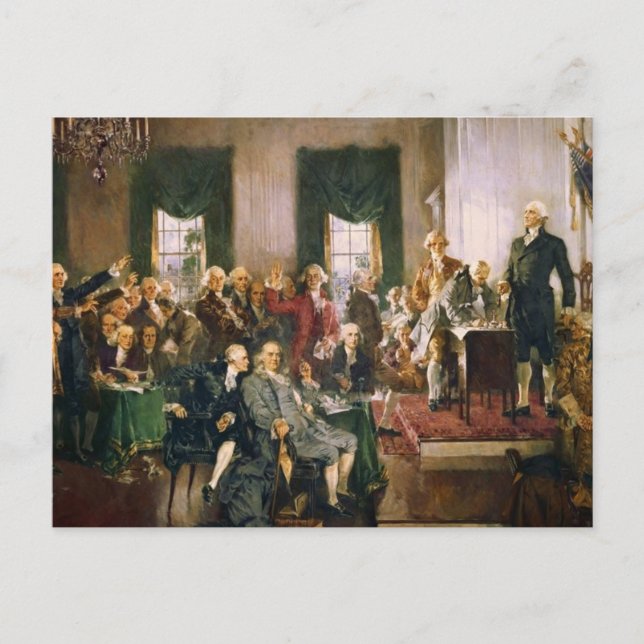Cartão Postal Cena na Assinatura da Constituição (Frente)