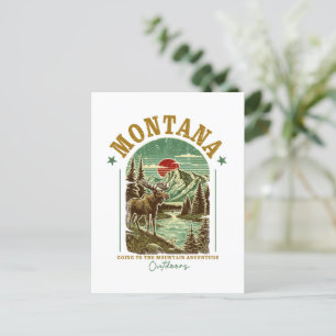 Cartão Postal Cena Natureza de Montana - Vida Selvagem, Montanha