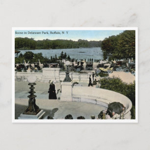 Cartão Postal Cena no Parque Delaware, Buffalo NY 1915 Vintage