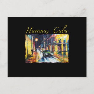 Cartão Postal Cena Noturna de Havana Cuba - Habana Vieja
