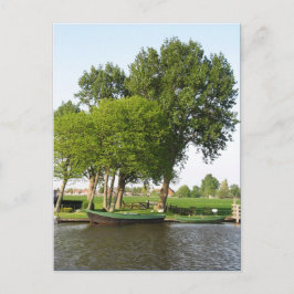 Cartão Postal Cena Rural Neerlandesa Rowboat no Canal Postcard