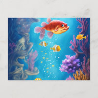 Cena Submarina com Peixe Engraçado