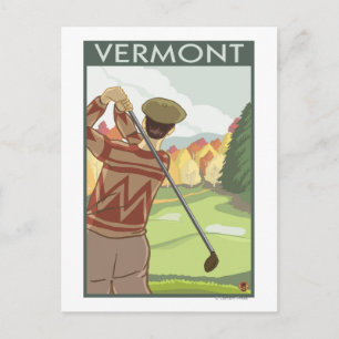 Cartão Postal Cena VermontGolfing
