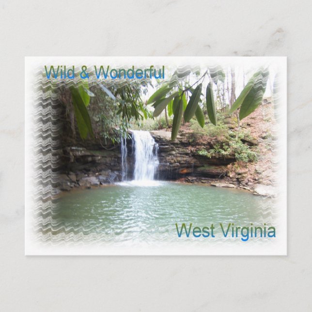 Cartão Postal Cena Waterfall West Virginia (Frente)