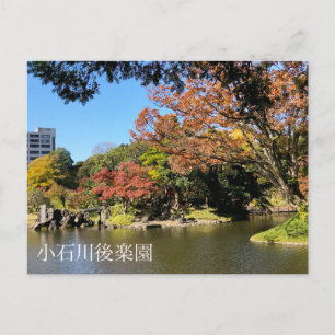Cartão Postal Cenário Colorido de Árvores no Jardim Japonês