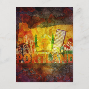 Cartão Postal Cenário da Cidade de Oregon no Mapa Ilustração de