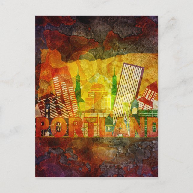 Cartão Postal Cenário da Cidade de Oregon no Mapa  Ilustração de (Frente)