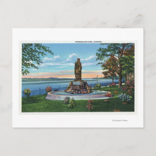 Cartão Postal Cenário de Estátua em Promenade Park